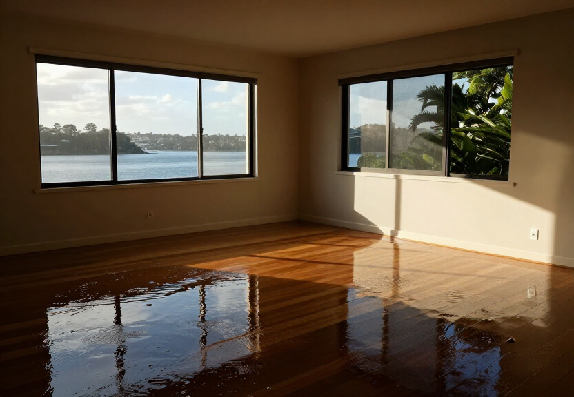 Water-damaged carpet and walls in a West Hoxton home before restoration